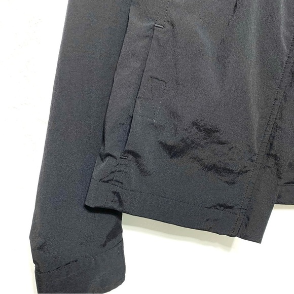 Express Stretch Black Windbreaker Zip Up Jacket w/ Hood size Small - Picture 4 of 5